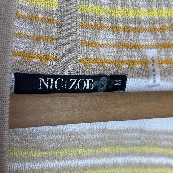 NIC+ZOE Longline Butter Yellow Open Cardigan Autumnal Fall Cozy Sweater - Picture 7 of 9
